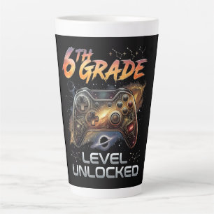 Caneca De Café Latte De Volta à Escola 6º Ano Gamer Primeiro Dia de Aul