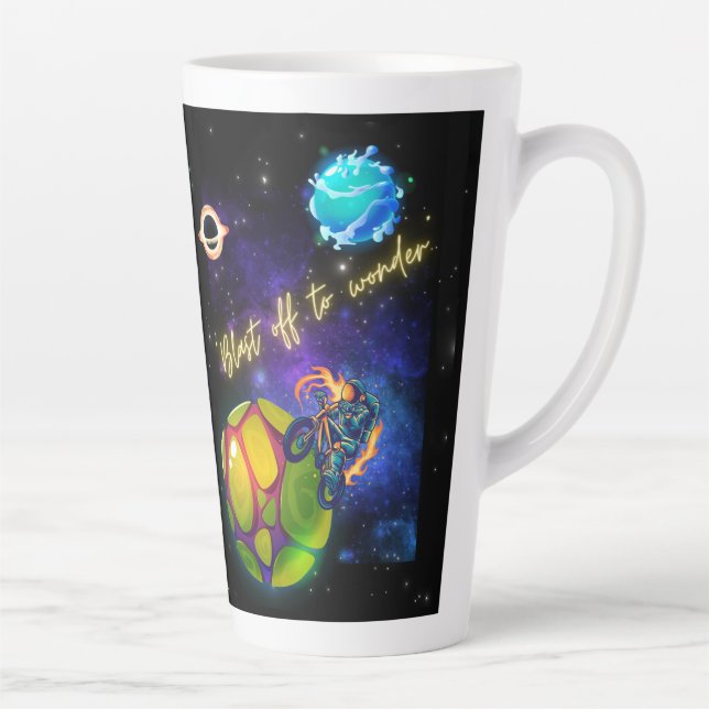Caneca De Café Latte Decolar para o Espanto (Direita)