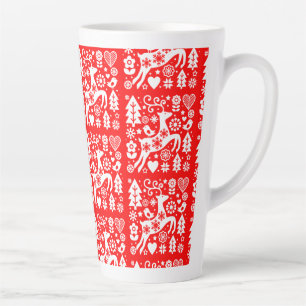 Caneca De Café Latte Decor de Natal Nórdico Tradicional