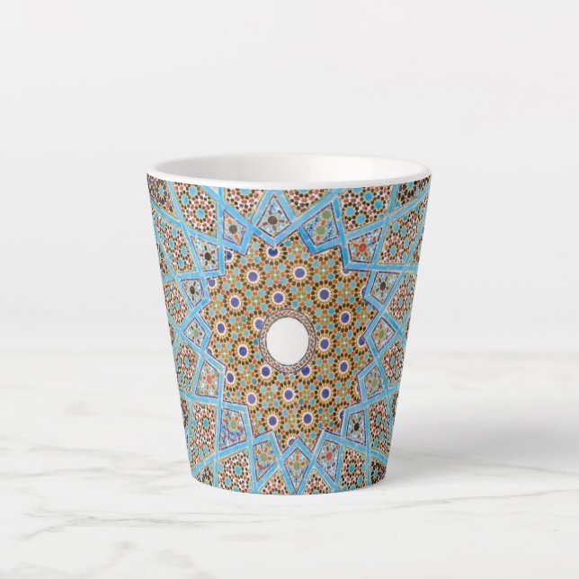 Caneca De Café Latte Decoração Árabe Persa Oriental Turca Arabesco (Frente)