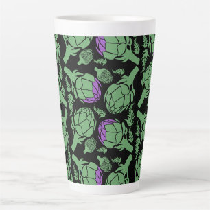 Caneca De Café Latte Decoração Botânica de Alcachofra para Casa