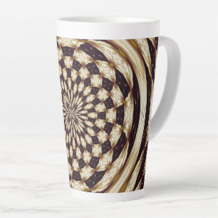 Caneca De Café Latte Decoração de Mandala de Flor de Caleidoscópio de M