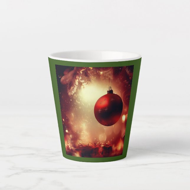 Caneca De Café Latte Decorações de Natal 5 (Frente)