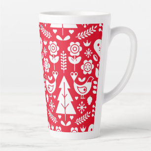 Caneca De Café Latte Decorações Nórdicas de Natal Escandinavo