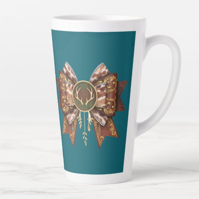 Caneca De Café Latte deer bow coquette style (Direita)