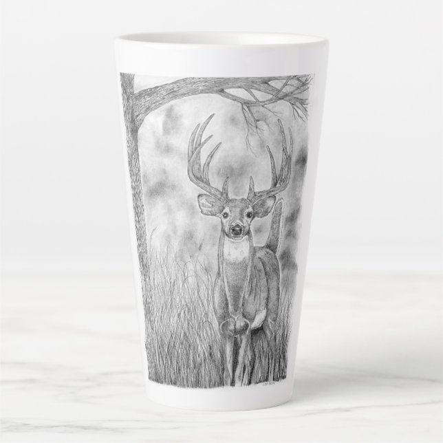 Caneca De Café Latte Deer in Woods Latte Mug (Frente)