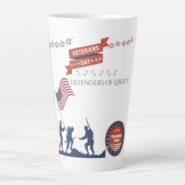 Caneca De Café Latte Defensores da Liberdade branco (Frente)