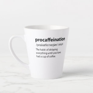 Caneca De Café Latte Definição de Dicionário Engraçado de Procafeinação