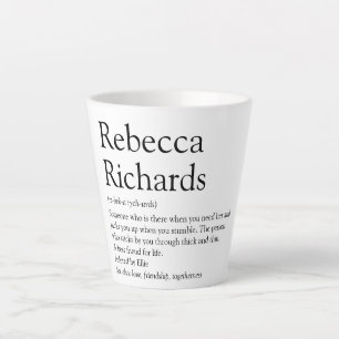 Caneca De Café Latte Definição de Melhor Amigo Divertido Preto e Branco