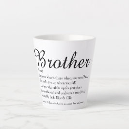 Caneca De Café Latte Definição de Melhor Irmão Divertida e Elegante 