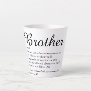 Caneca De Café Latte Definição de Melhor Irmão Divertida e Elegante