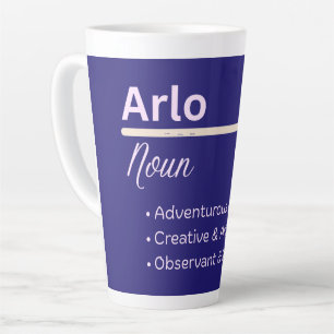 Caneca De Café Latte Definição de Nome Personalizado Arlo Boy