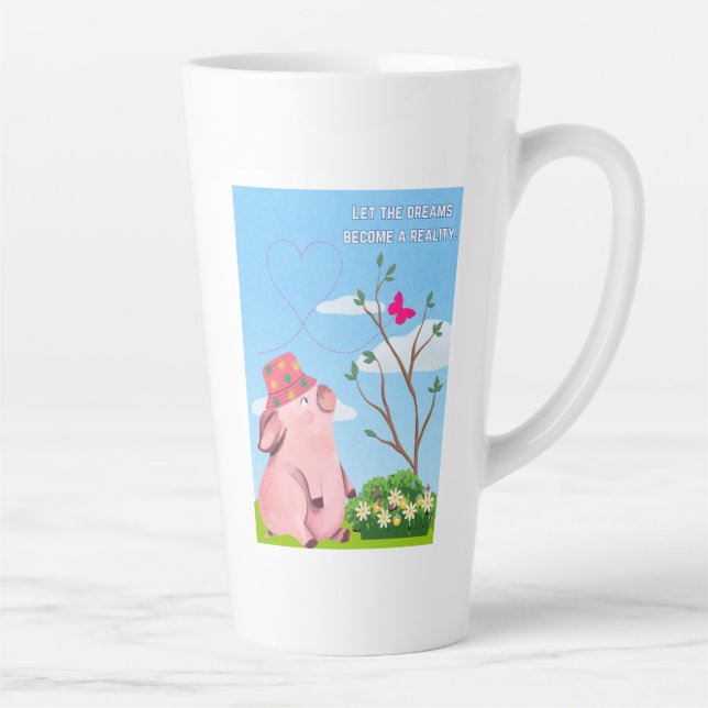 Caneca De Café Latte deixa a citação do sonho (Direita)