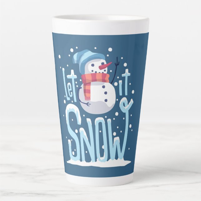 Caneca De Café Latte Deixe-o nevar (Frente)