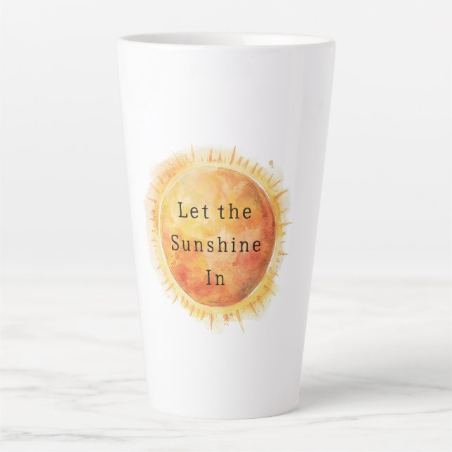 Caneca De Café Latte Deixe o Sol Entrar Sol (Frente)