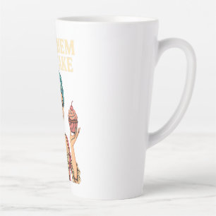 Caneca De Café Latte Deixe-os comer bolo - Sassy Mug para momentos doce