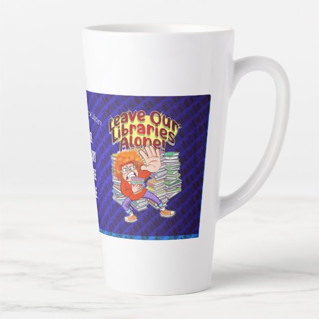 Caneca De Café Latte Deixem As Nossas Bibliotecas Sozinhas! (Direita)