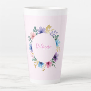 Caneca De Café Latte Delicate Floral Wreath