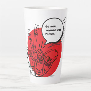 Caneca De Café Latte Delicioso Ramen Kawaii - Comida Japonesa Divertida