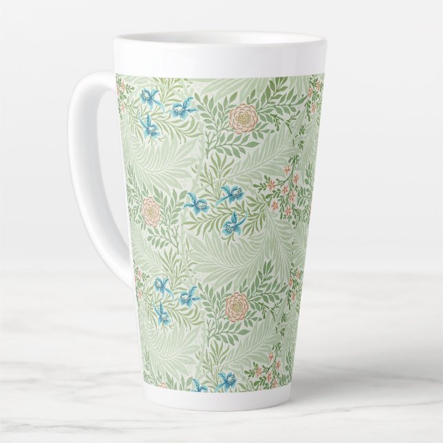 Caneca De Café Latte Delphinium William Morris Larkspur (Ângulo esquerdo)