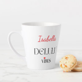 Caneca De Café Latte Delulu Vibes, Funny Aesthetic Quote Gift