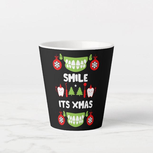 Caneca De Café Latte Dental Doctor Xmas (Frente)