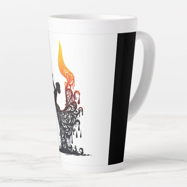 Caneca De Café Latte Derreter Dançarino de Flamenco (Ângulo direito)