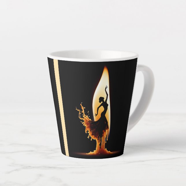 Caneca De Café Latte Derreter Dançarino de Flamenco (Ângulo direito)