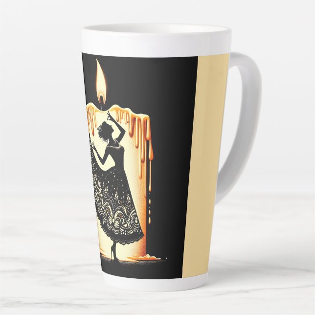 Caneca De Café Latte Derreter Dançarino de Flamenco (Ângulo direito)