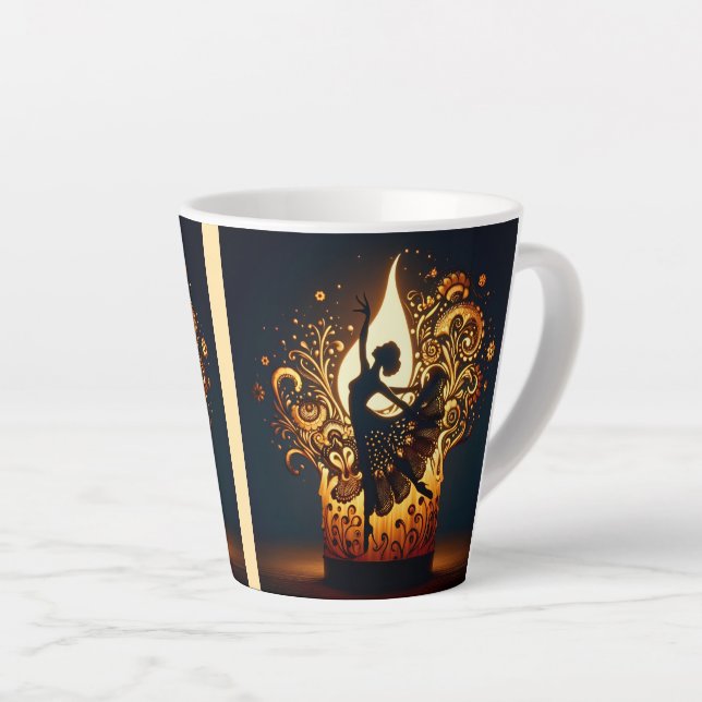 Caneca De Café Latte Derreter Dançarino de Flamenco (Ângulo direito)