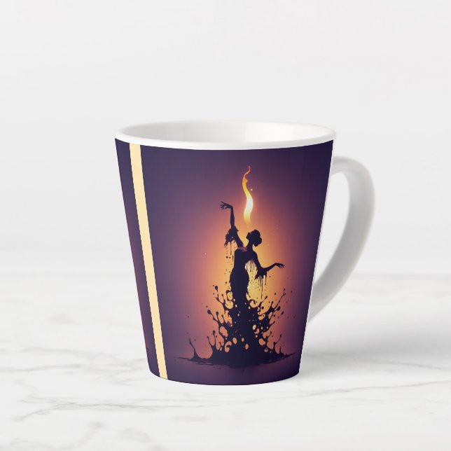 Caneca De Café Latte Derreter Dançarino de Flamenco (Ângulo direito)