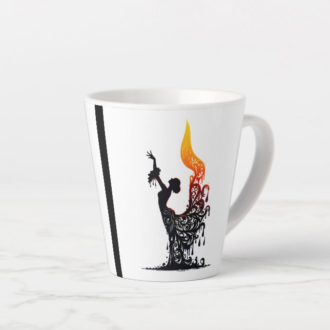 Caneca De Café Latte Derreter Dançarino de Flamenco (Ângulo direito)