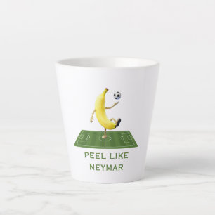 Caneca De Café Latte Descasque Como um Campeão Banana de Futebol Engraç