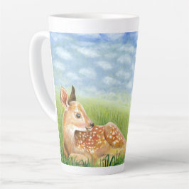 Caneca De Café Latte Descoberto na Ilustração de Grama