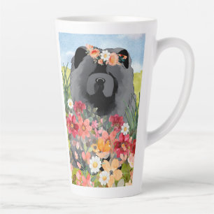 Caneca De Café Latte DESCONTO EM PRETO-LUZ - Cachorro Azul