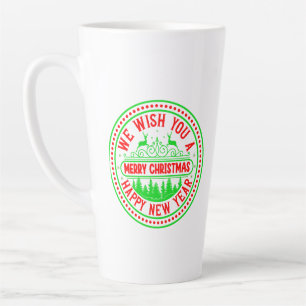 Caneca De Café Latte Desejamos-Lhe Feliz Feliz ano novo De Natal-66244