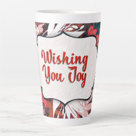 Caneca De Café Latte Desejando-lhe alegria - Parabéns Florais de invern