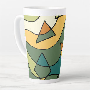 Caneca De Café Latte desenho abstrato vintage feito à mão