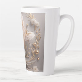 Caneca De Café Latte Desenho de Arte Floral Dahlia Ballet Bloom