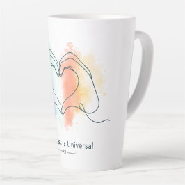 Caneca De Café Latte Desenho de Coração Orgulho Universal Bondade
