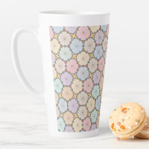 Caneca De Café Latte Desenho de fatias de madeira pastéis
