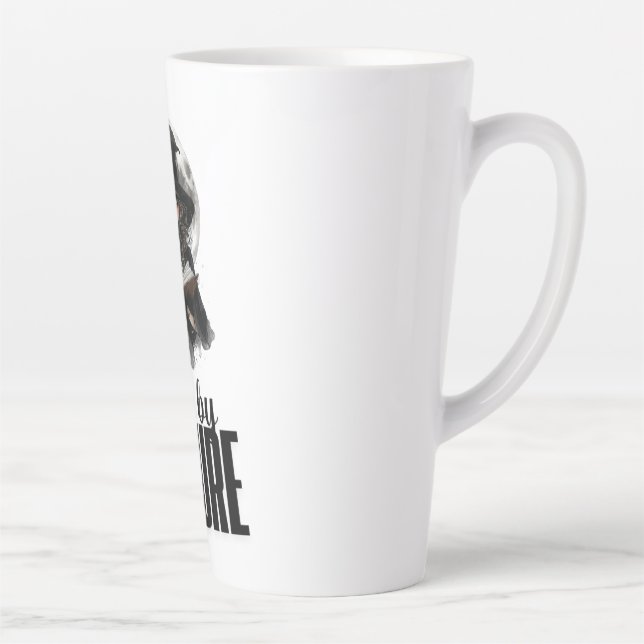 Caneca De Café Latte Desenho de Lua Cheia da Natureza da Bruxa Gótica | (Direita)