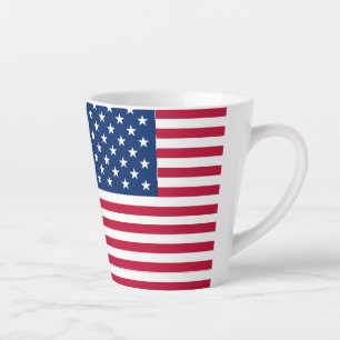 Caneca De Café Latte Desenho de Orgulho da Bandeira Americana dos EUA