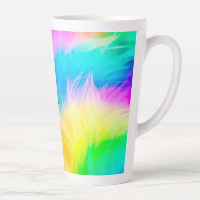 Caneca De Café Latte Desenho de Pelo Cores Arco-íris-75293 (Direita)