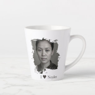 Caneca De Café Latte Desenho de pincelada para sua imagem e texto