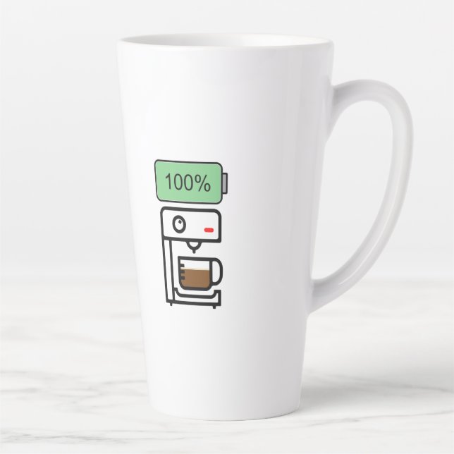Caneca De Café Latte Desenho de vício em café (Direita)