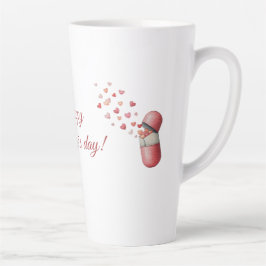 Caneca De Café Latte Desenho do Dia dos Namorados Love Medicine