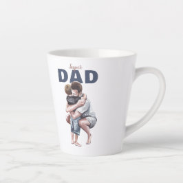 Caneca De Café Latte Desenho em Aquarela Super Papai