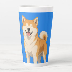 Caneca De Café Latte Desenho Feliz de Cachorro Akita