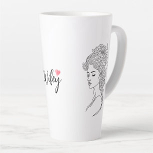 Caneca De Café Latte Desenho Mínimo do Rosto do Retrato Retrato